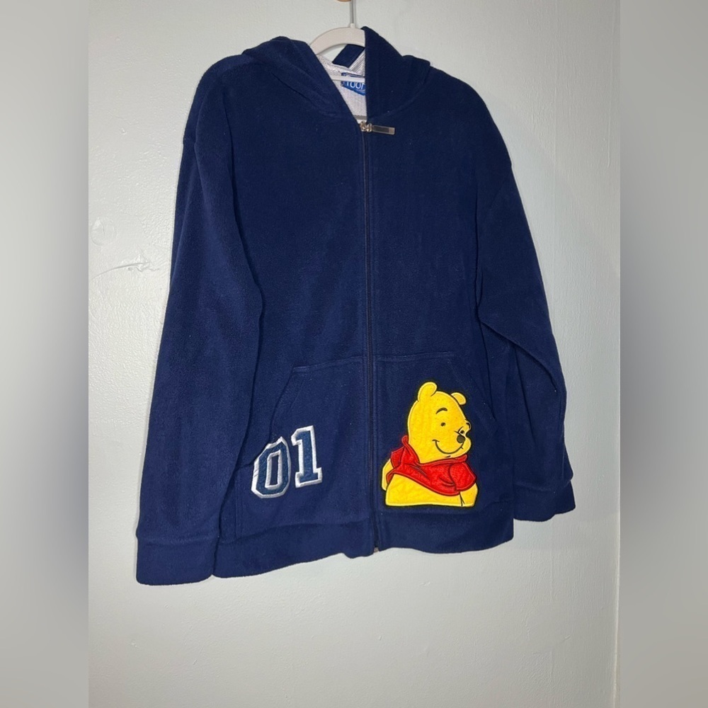 Winnie the Pooh blue fleece full zip sweater jacket